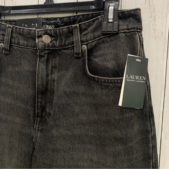 Lauren Ralph Lauren Wide Leg Mid Rise Non Stretch Jeans Creased Easy W27 Size 4 - Picture 5 of 15